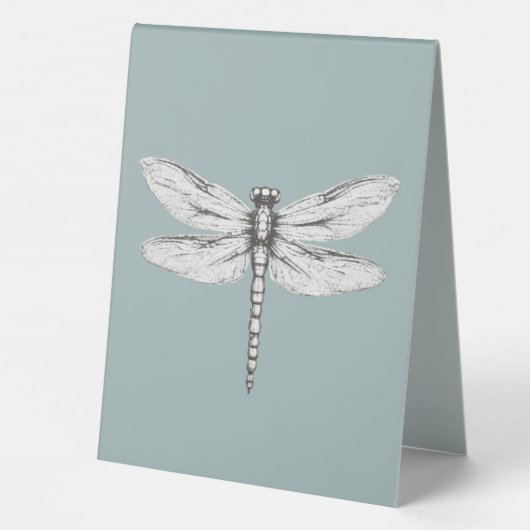 Plaque De Table Mariage de libellules turquoise (Verso)