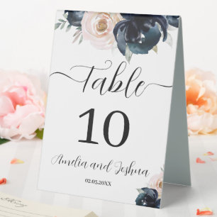 Plaque De Table Mariage de marine et de broussailles Numéros de ta