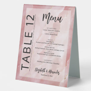 Plaque De Table Mariage de menu Budget en marbre rose Numéro de ta