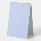Plaque De Table Mariage de monogramme Rose bleu (Verso)