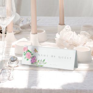 Plaque De Table Mariage de monogramme rose rose
