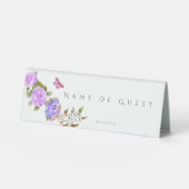 Plaque De Table Mariage de monogramme Rose violet (Recto)