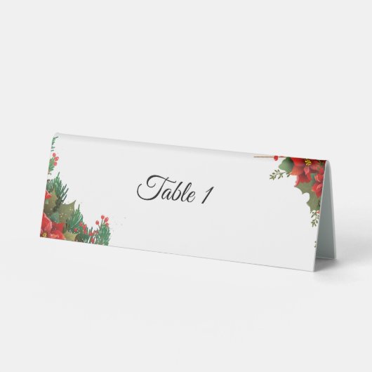 Plaque De Table Mariage de Noël Poinsettia (Recto)