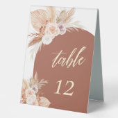 Plaque De Table Mariage de Pampas Rose en terre cuite Boho (Recto)