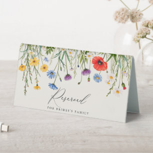 Plaque De Table Mariage de prairie sauvage de printemps réservé