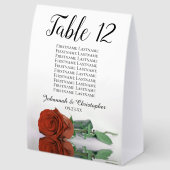 Plaque De Table Mariage de Rose orange rouille Numéro du tableau d (Arrière)