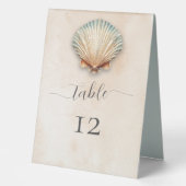 Plaque De Table Mariage de sable de coquillage moderne (Recto)