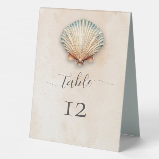 Plaque De Table Mariage de sable de coquillage moderne (Verso)