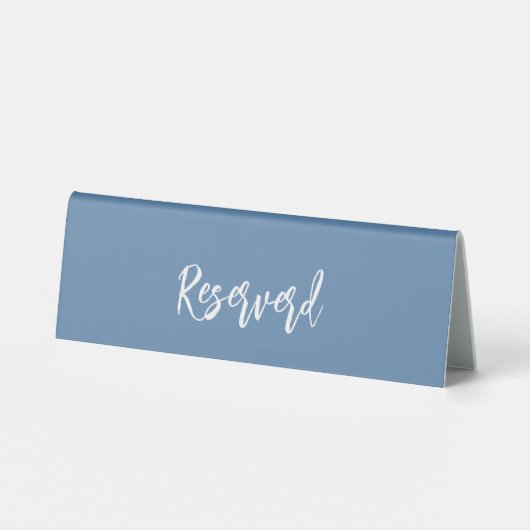 Plaque De Table Mariage de script bleu foncé réservé (Verso)