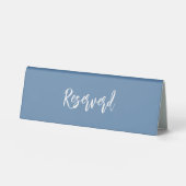 Plaque De Table Mariage de script bleu foncé réservé (Recto)