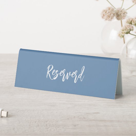 Plaque De Table Mariage de script bleu foncé réservé (En SItu (Tableau))