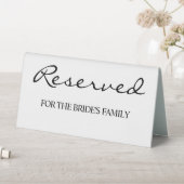 Plaque De Table Mariage de script élégant blanc réservé (En SItu (Tableau))