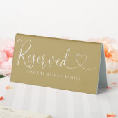Plaque De Table Mariage de script Gold Heart moderne Réservé (In SItu (Mariage))