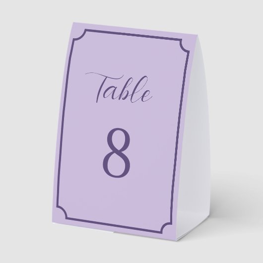 Plaque De Table Mariage de script Lilac et Lavender (Verso)
