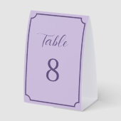 Plaque De Table Mariage de script Lilac et Lavender (Recto)