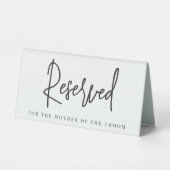 Plaque De Table Mariage de script manuscrit noir réservé (Recto)
