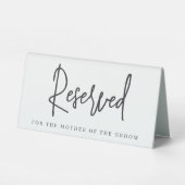 Plaque De Table Mariage de script manuscrit noir réservé (Verso)