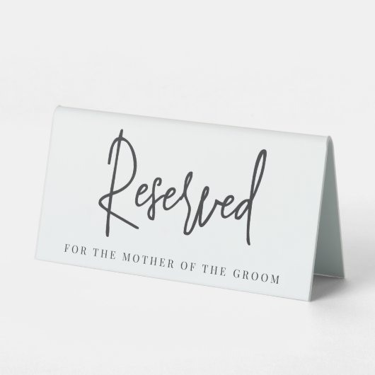 Plaque De Table Mariage de script manuscrit noir réservé (Verso)