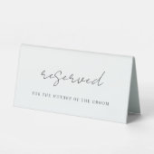 Plaque De Table Mariage de script minimal moderne Siège réservé (Recto)