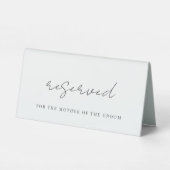 Plaque De Table Mariage de script minimal moderne Siège réservé (Verso)