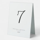 Plaque De Table Mariage de script minimaliste en noir et blanc (Verso)
