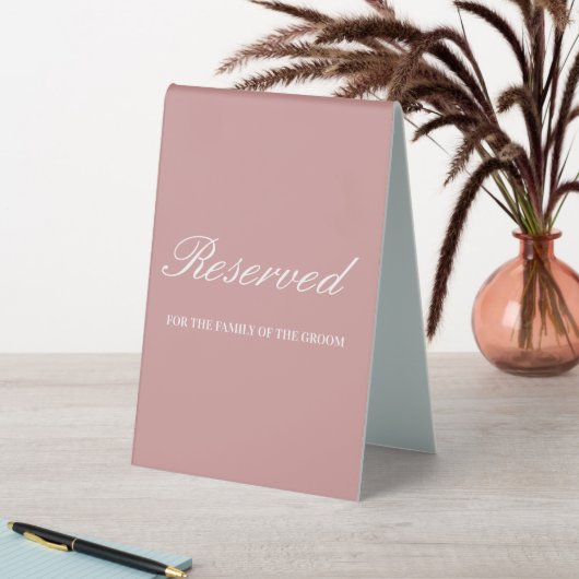 Plaque De Table Mariage de script moderne Dusty rose & blanc Réser (En SItu (Tableau))