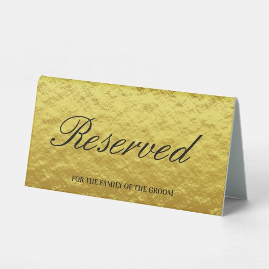 Plaque De Table Mariage de script moderne Elegant Gold Foil Réserv (Verso)