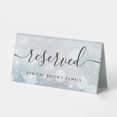 Plaque De Table Mariage de script noir d'hiver réservé (Verso)
