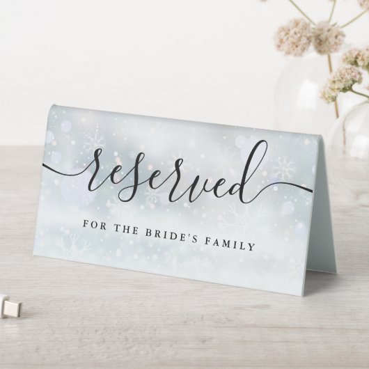 Plaque De Table Mariage de script noir d'hiver réservé (En SItu (Tableau))