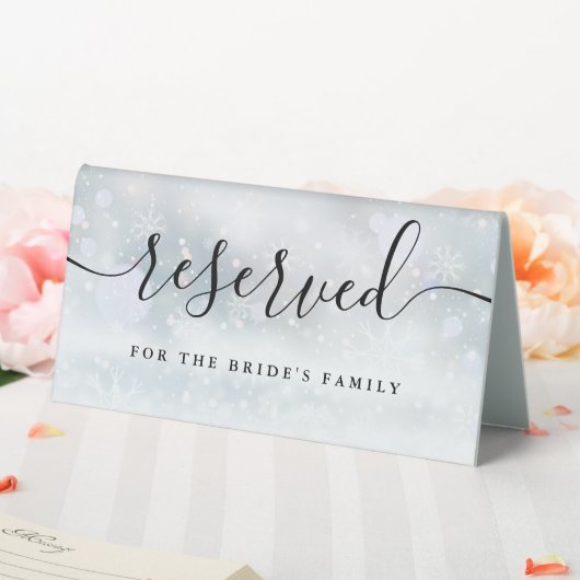 Plaque De Table Mariage de script noir d'hiver réservé (In SItu (Mariage))