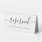 Plaque De Table Mariage de script noir et blanc réservé (Verso)