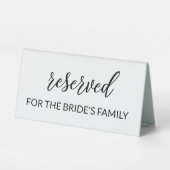 Plaque De Table Mariage de script noir et blanc réservé (Recto)