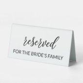 Plaque De Table Mariage de script noir et blanc réservé (Verso)