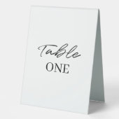 Plaque De Table Mariage de script simple noir blanc (Recto)