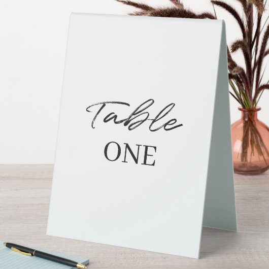 Plaque De Table Mariage de script simple noir blanc (En SItu (Tableau))