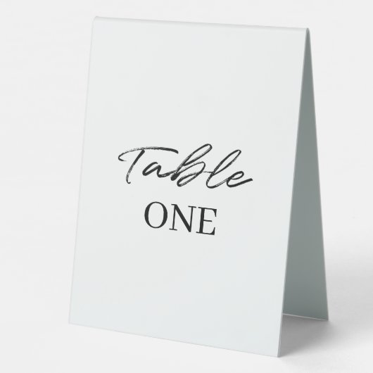 Plaque De Table Mariage de script simple noir blanc (Verso)
