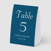 Plaque De Table Mariage de Style Simple Bleu Canard (Verso)