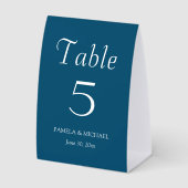 Plaque De Table Mariage de Style Simple Bleu Canard (Recto)