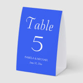 Plaque De Table Mariage de Style Simple Bleu Royal (Verso)