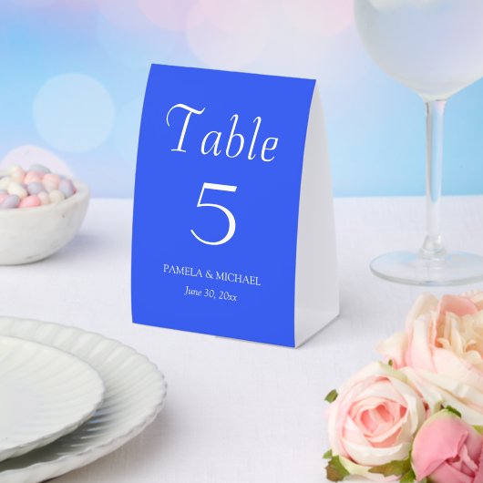 Plaque De Table Mariage de Style Simple Bleu Royal (Insitu (mariage))