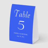 Plaque De Table Mariage de Style Simple Bleu Royal (Recto)