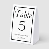 Plaque De Table Mariage de Style Simple Noir et Blanc (Verso)