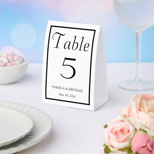 Plaque De Table Mariage de Style Simple Noir et Blanc (Insitu (mariage))