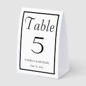 Plaque De Table Mariage de Style Simple Noir et Blanc (Recto)