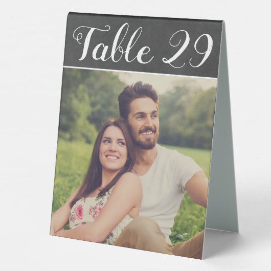 Plaque De Table Mariage de tableau noir rustique Numéro de tableau (Verso)