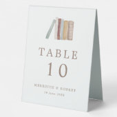 Plaque De Table Mariage de thème des livres aquarelle (Verso)