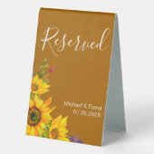 Plaque De Table Mariage de tournesols d'automne Réservé (Verso)