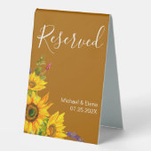 Plaque De Table Mariage de tournesols d'automne Réservé (Recto)