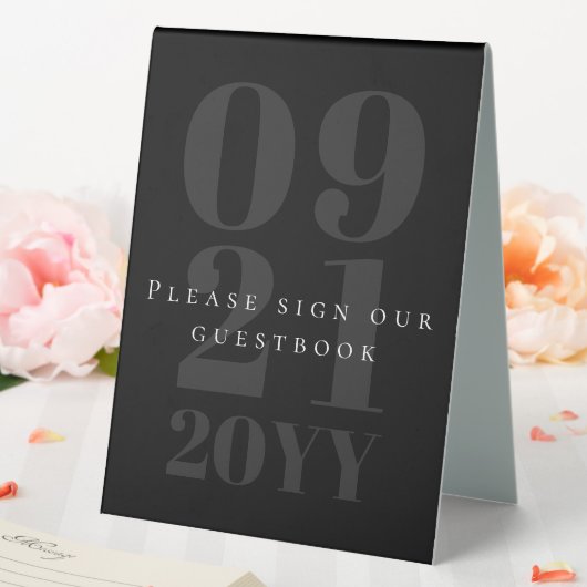 Plaque De Table Mariage de type Gras minimaliste noir (In SItu (Mariage))