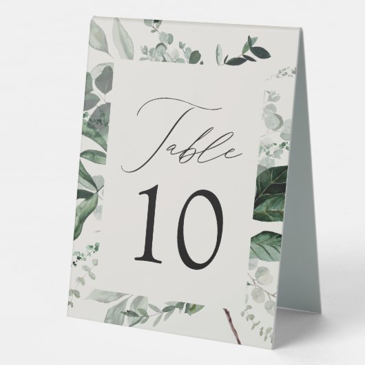 Plaque De Table Mariage de verdure abondante Numéro de table (Verso)